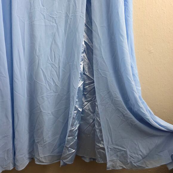 NEW Love Me Forever Light Blue Square Neck Maxi Dress - Picture 6 of 12